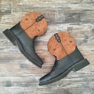 Justin Gypsy Collection Black Ostrich Print Boots 9B